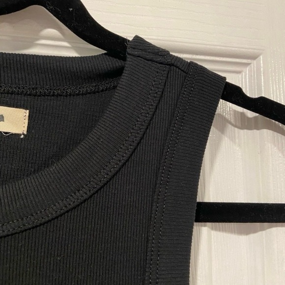 Madewell Supima Cotton Ribbed Tank Top, finished hems, stretchy, xs/s, black - Picture 4 of 7